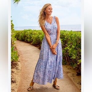 Talbots Flowy Maxi Dress Spring Break Beach Vacation Size 6